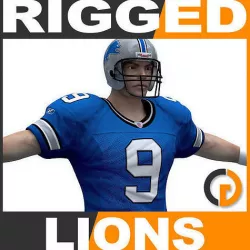 NFL Player Detroit Lions - Rigged 3D model