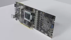 NVIDIA GeForce RTX 2080 graphics card GPU - no heatsink 3D model