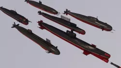 Pack Of 6 low poly game ready nuclear battle submarines  Low-poly 3D model