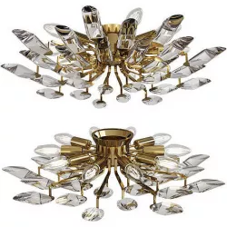 Palwa Sunburst Gilt Metal Flush Mount Low-poly 3D model