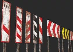 Rectangle Sign Rust 16 Piece Low-poly 3D model