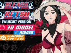 Retsu Unohana - Bleach Anime - Blender Low-poly 3D model