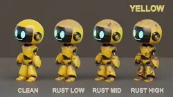 Rigged Cute Robot Character Low-poly 3D model