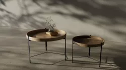 Round Wood Side Table 3D model