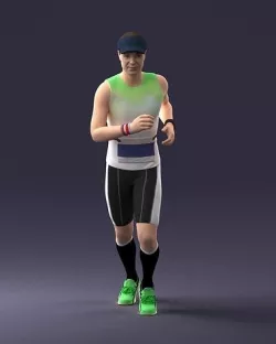 Running man in tracksuit 0424 3D model