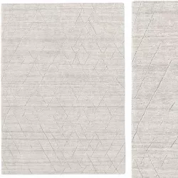 SADAL HAND-KNOTTED WOOL and SILK RUG 3D model