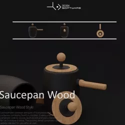 Saucepan Wood Style 3D model