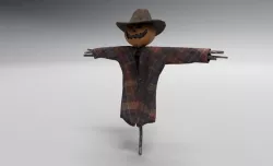 Scarecrow Halloween version Low-poly 3D model
