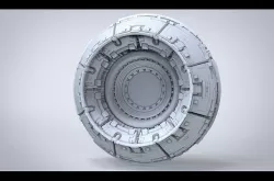 Sci-fi spaceship fighter jet engine flame nozzle 3D model