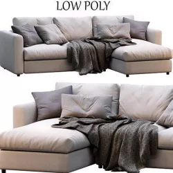 Sofa Vimle By Ikea 4 Low-poly 3D model