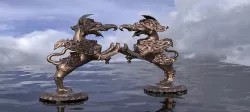 Steampunk dragon stand  mirrored  3D model