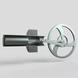 Stirling Engine Low-poly 3D model