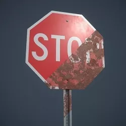Stop Sign Low-poly 3D model