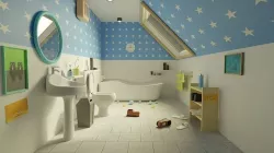 Stylish Bathroom Cartoon Style 3D model