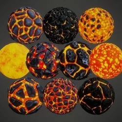 Stylized PBR Lava Textures Texture