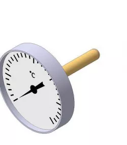 Thermometer d80 mm in a sleeve L50 mm 3D model
