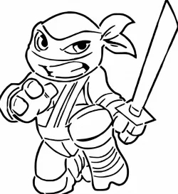 TMNT Leonardo stencil 3 + 2D