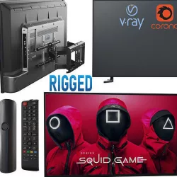 TV Samsung UE43TU7002U  Rigged 3D model