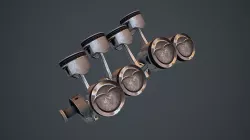 V8 Pistons Low-poly 3D model
