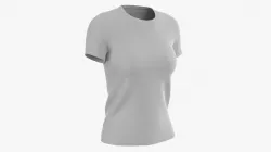 Womens t-shirt short sleeve 02 3D model