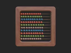 wooden abacus 3D model