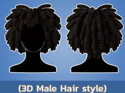3D Male Hair 006 Dreadlock 3D model