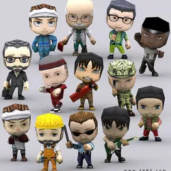 3DRT -  Chibii People Males Low-poly 3D model