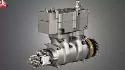 Air Brake Compressor - Two Piston - MX13 Diesel Engine 3D model