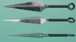 Aluminum-Steel Kunai Low Poly PBR Design Ready For Games Low-poly 3D model