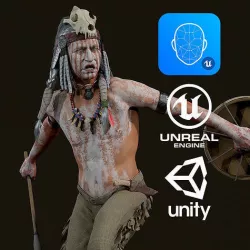 Apache Shaman Low-poly 3D model