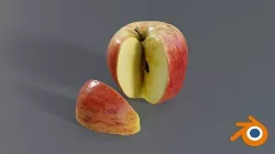 Apple cut Photogrammetry Low-poly 3D model