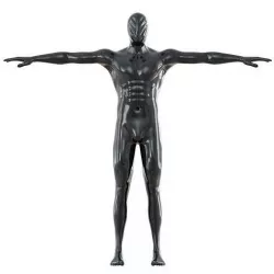 Athletic black mannequin T-pose 167 3D model