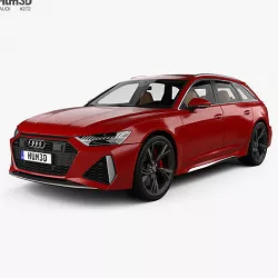 Audi RS6 avant with HQ interior and engine 2019 3D model