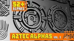 Aztec ALPHA BRUSHES Volume 3 3D model