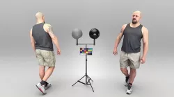 Bald athletic man walking 376 Low-poly 3D model