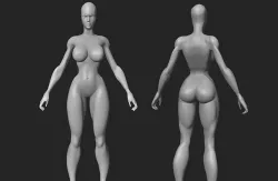 Basic female body model 3D model