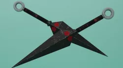 Black Steel Kunai Game Ready Low Poly PBR Japanase Weapon Low-poly 3D model