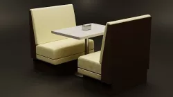 Booth Restaurant Seating 3D model