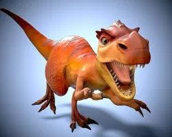 Cartoon dino mom Low-poly 3D model