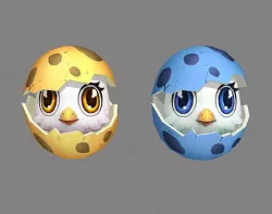 Cartoon new born bird - chicken Low-poly 3D model