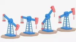 Cartoon Oil Pump Jack Low-poly 3D model
