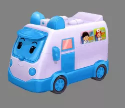 Cartoon toy medical ambulance Low-poly 3D model
