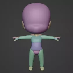 Chibi blockout 3D model