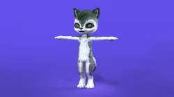 Chibi Wolf Cub 3D Model 3D model