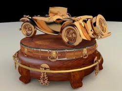 Chinese display stand with classic car 3D model