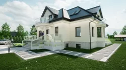 classic modern house with fence archicad and twinmotion file 3D model