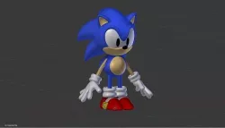 CLASSIC SONIC - FULL RIGGED - GABOKAR 3D model