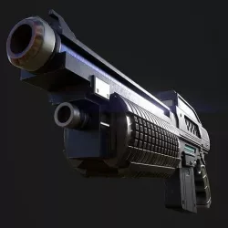 Concept Gun - Model and Textures Low-poly 3D model