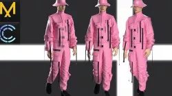CyberPunk Outfit  Male OBJ mtl FBX ZPRJ 3D model