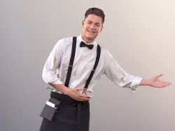 Dan 10502 - Male Bartender Pointing To Table 3D model